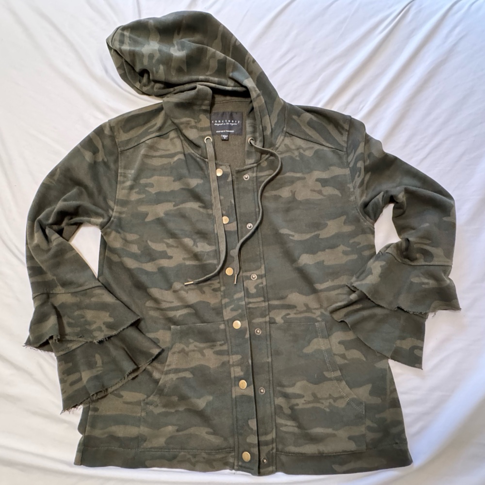 Sanctuary Green Camouflage Hoodie